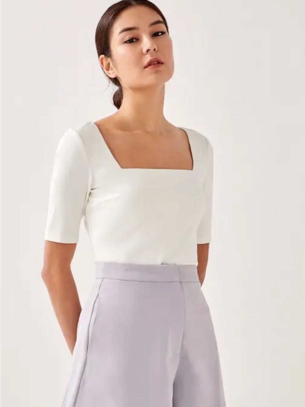 Love Bonito White Square-Neck Women’s Top